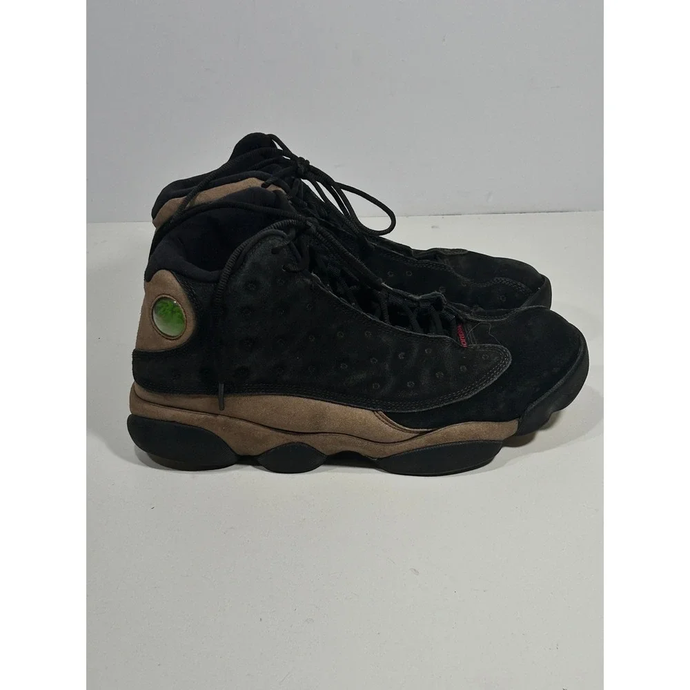 Jordan 13 Retro Olive Black Suede Red Mens Basketball Shoes 414571-006